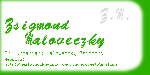 zsigmond maloveczky business card